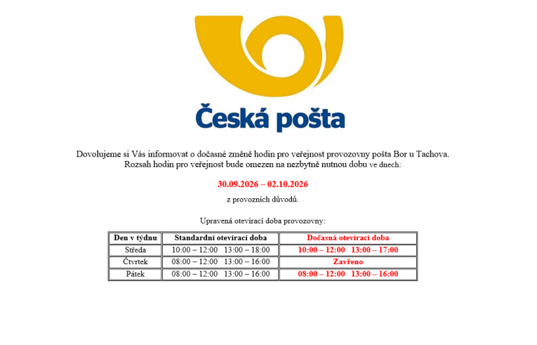 Pošta 20260930