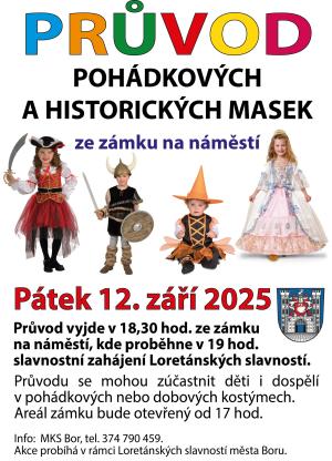 Průvod pohádkových a historických masek